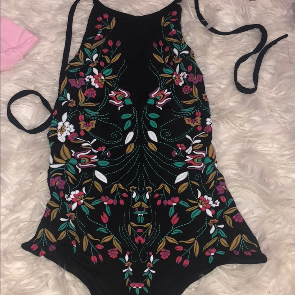 Embroidered body suit